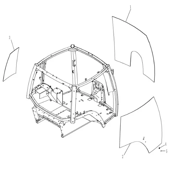 87417671 - Стекло правое кабины TGT8./Mg.
